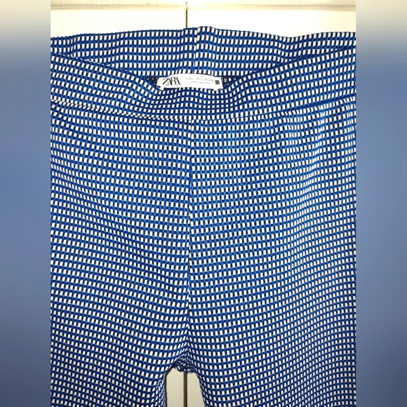 NWOT Zara Micro Plaid Stretch Ankle Zip Pants, Size L. - Picture 6 of 6